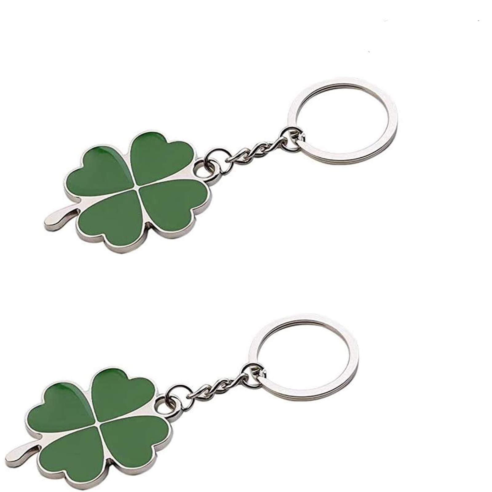 BinaryABC Shamrock Keychain Keyring Charm Pendants,Fortune Keychain,St.Patrick Day Gift,2Pcs