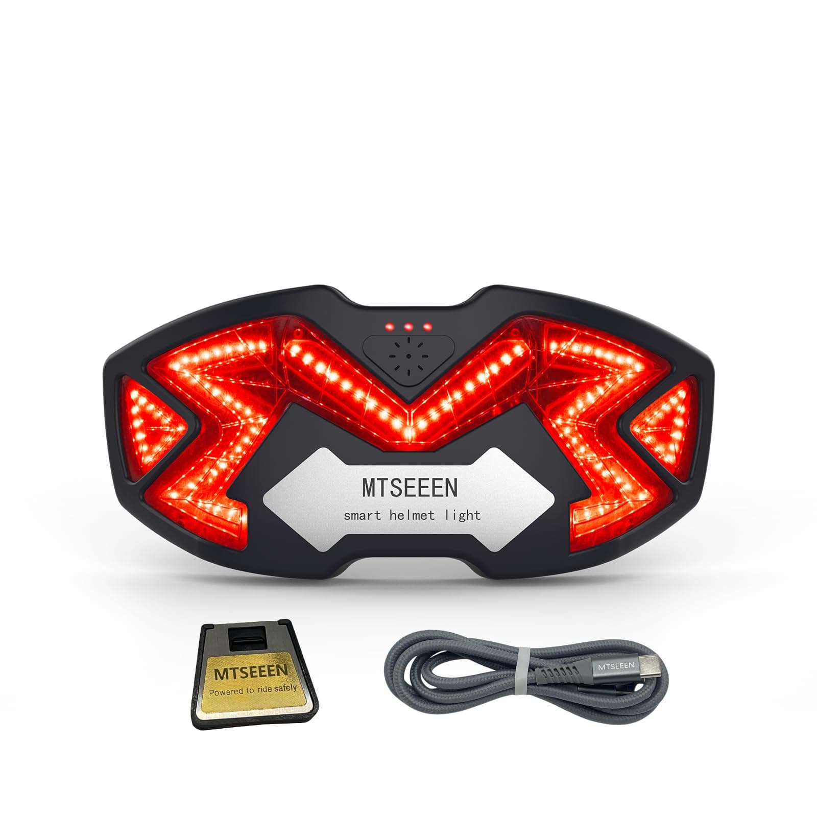 Mototcycle Helmet Brake Light,Jet Black Color, Real Waterproof,Motorcycle Helmet Safety Light, Wireless motorycycle Helmet Brake LED