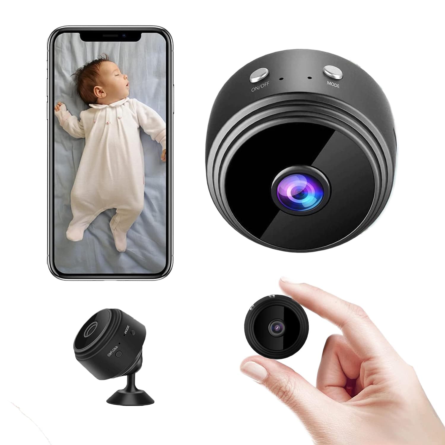 DSLIHA Mini Spy Camera, 1080P WiFi Camera, Nanny Cam for Home Security, 2024 Hidden Camera Detector with Night Vision, Surveillance Camera Tiny Portable Baby Monitor for Home Indoor Outdoor