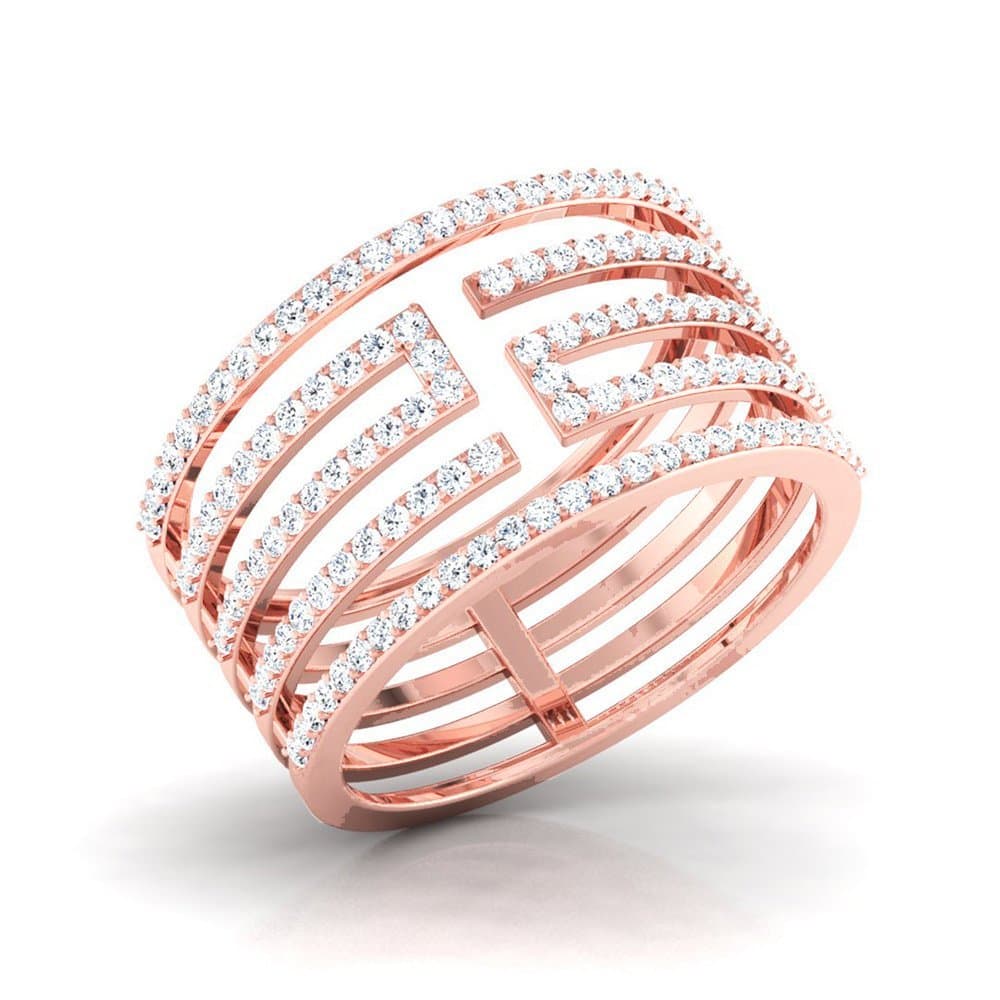 14k Rose Gold Diamond Ring for Women .65CTW