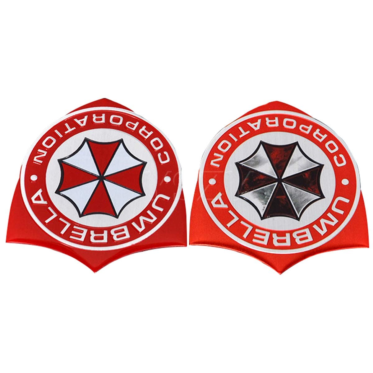 YSpring 1 Set Resident Evil Umbrella Corporation Shield Badge Decals Metal Emble Stickers for Car Laptop Motorcycle(M1+M2=2pcs/Set)