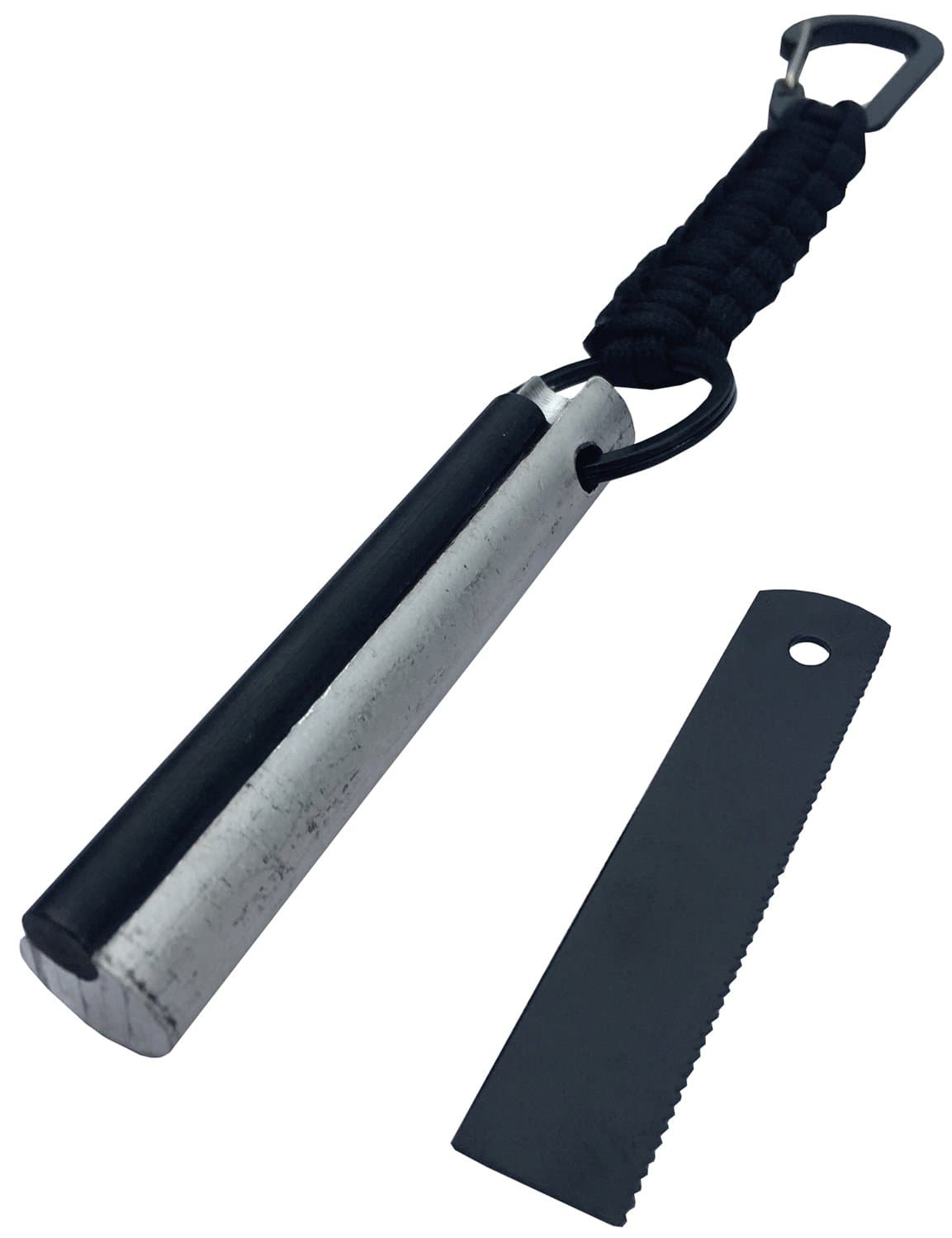 Ferro Rod Firestarter 3.5 inch Magnesium bar with Paracord Handle, Carabiner and Scraper DIY Survival kit