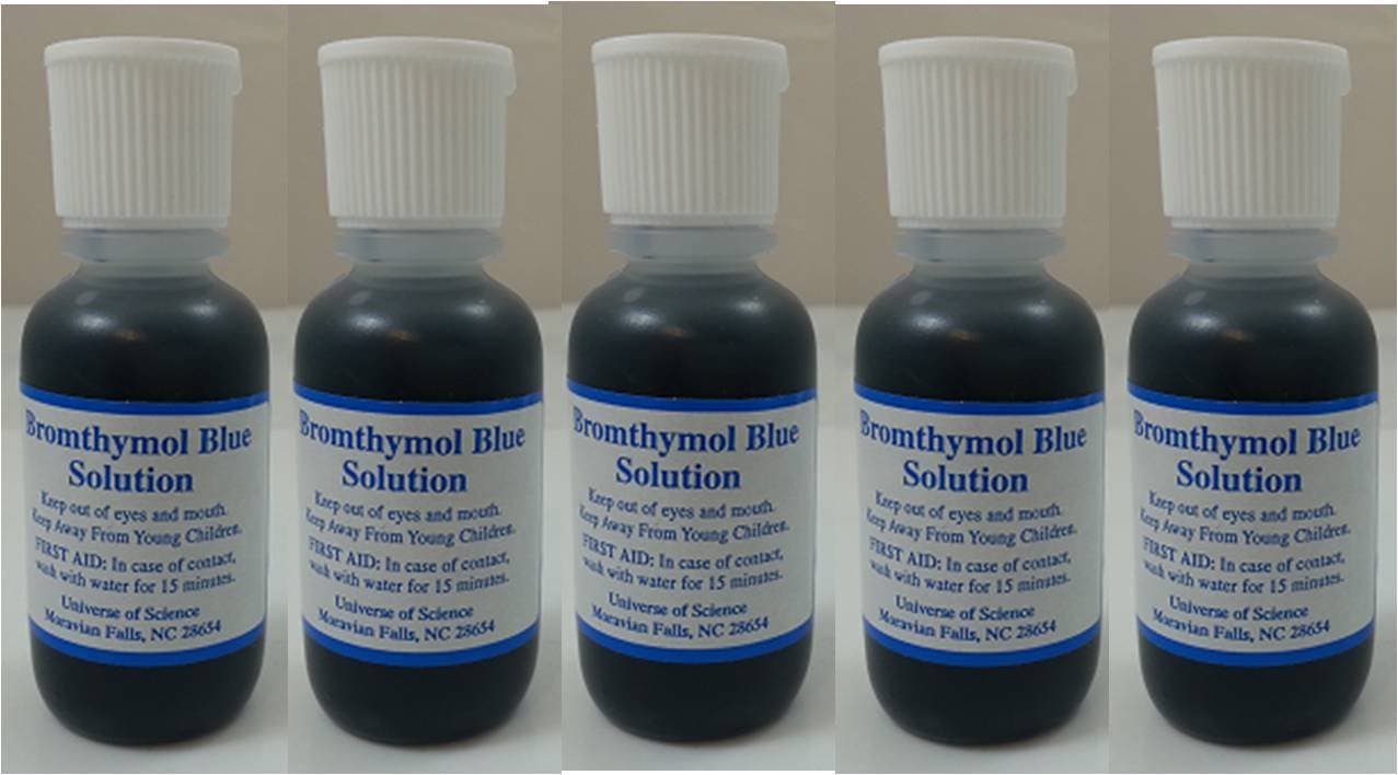 Bromothymol Blue Indicator 1 Ounce Bottles - Pack of 5 Classroom Set