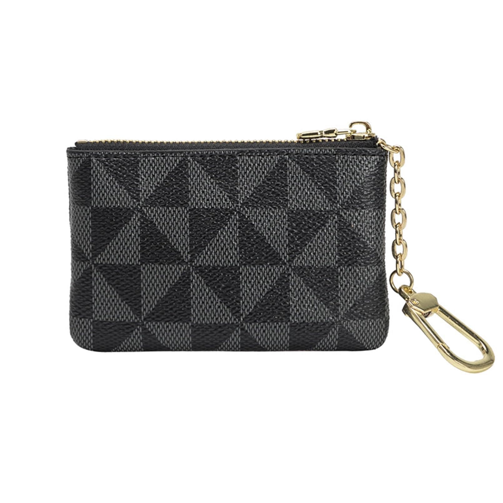 Small Leather Purse,Portable Small Coin Pouch with Keychain,Coin Purses for Women with Zip,Mini Purse for Card and Coin,Men's and Women's Coin Purses & Pouches (Black)