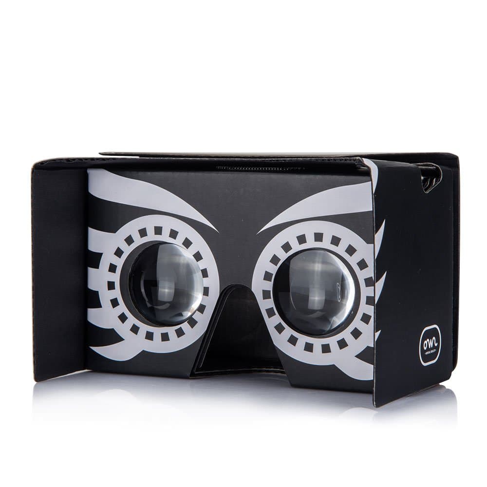 Owl Cardboard v2 VR Kit with Strap for Smartphones - Black