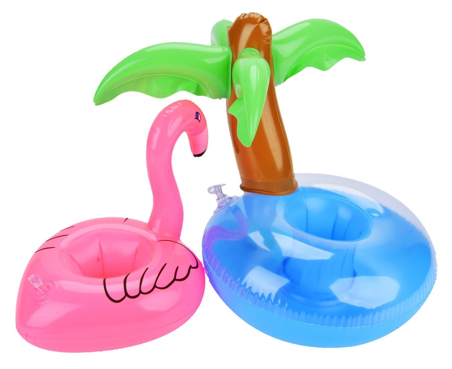 Vpsan Inflatable Flamingo Coasters Palm Tree Swimming Pool Float Drink Holders