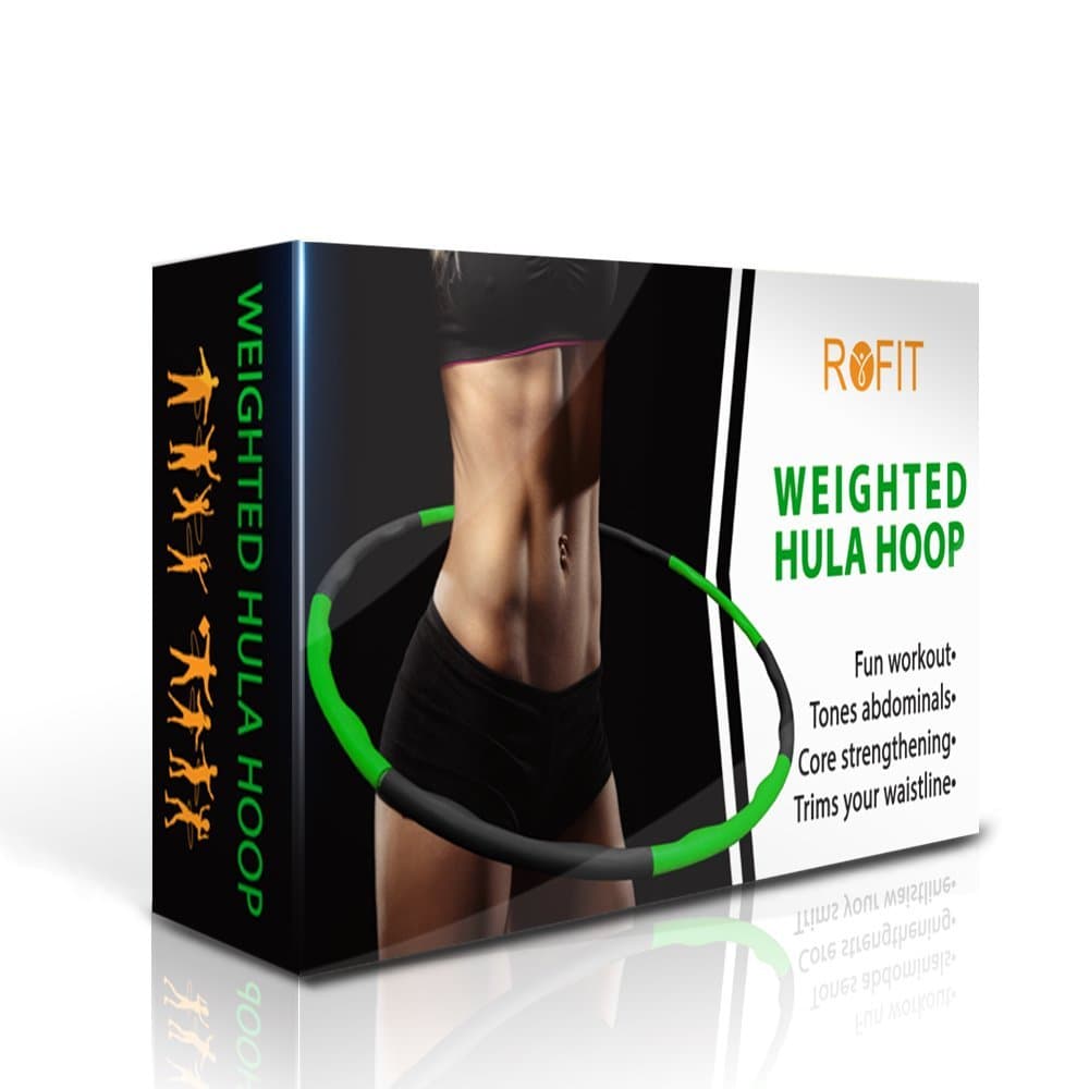 ROFIT Weighted Hula Hoop for Exercise | Weight Loss | Cardio and Strength Workout | Fat Burning | Fitness Hula Hoops for Adults