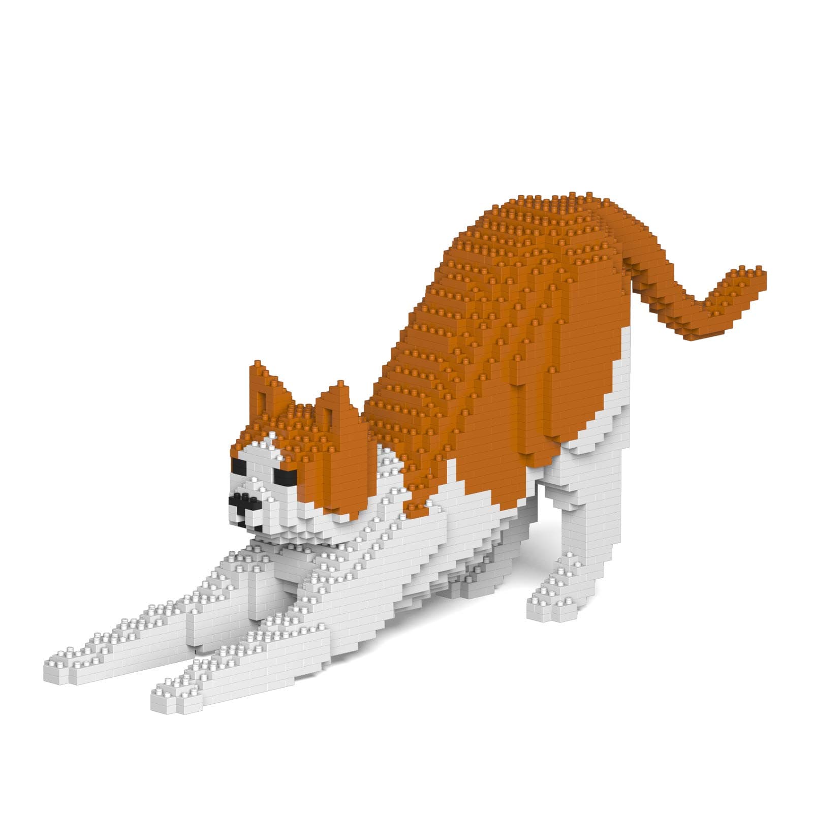 Cat 13S-M03 | Orange and White Cat Plastic Building Blocks | Age 14+
