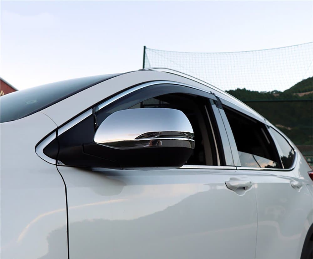 Auto Window Rain Guards, Rain Guards for Car Window,Window Deflector Fit for 2017 CRV Honda,Pack of 4 Pieces Chrome Windows Visors