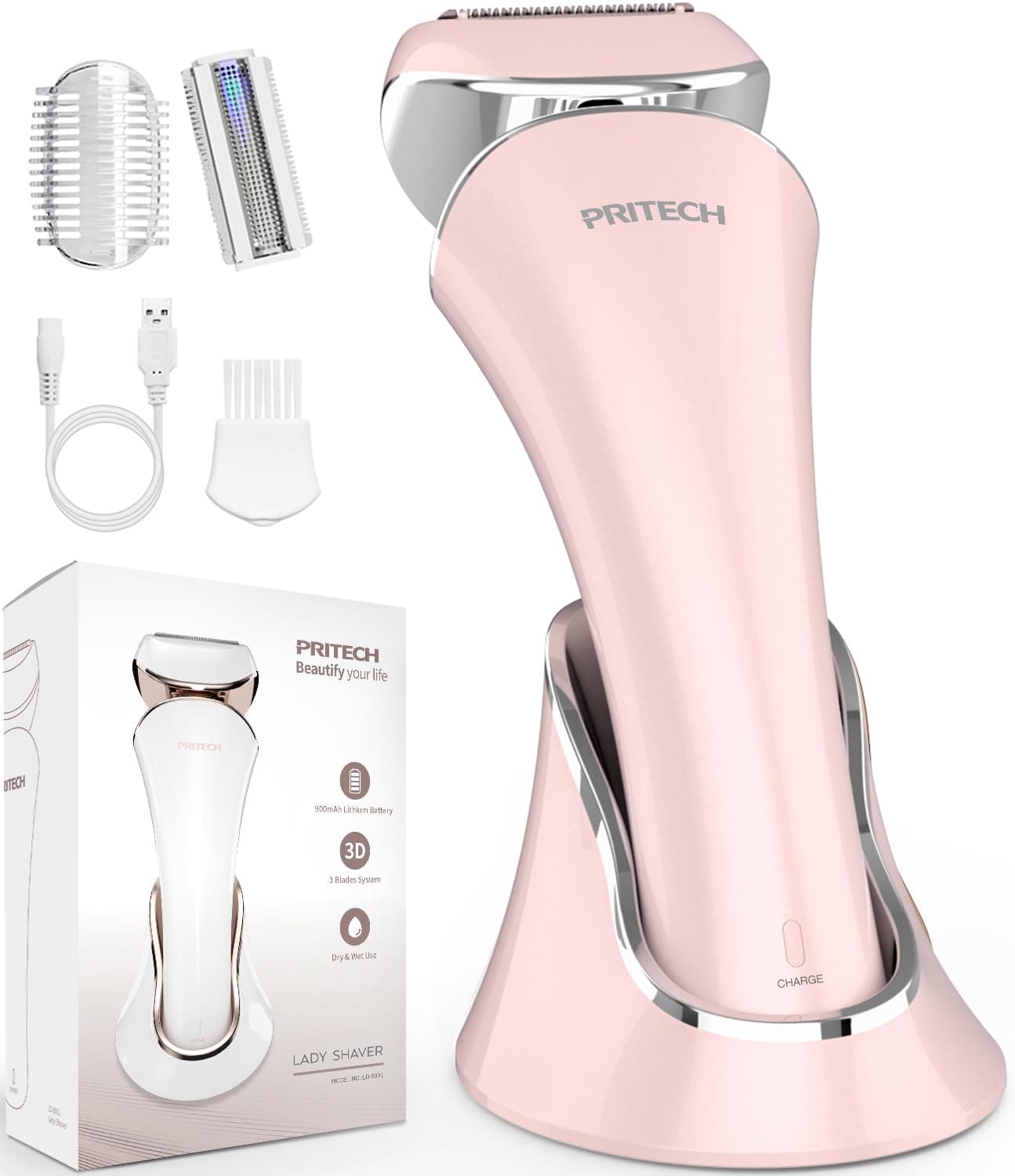 Electric Shaver for Women,Ladies Shaver,Lady Razor for Legs,Arm,Underarm,Bikini,USB Rechargeable Razor Wet&Dry Cordless for Woman
