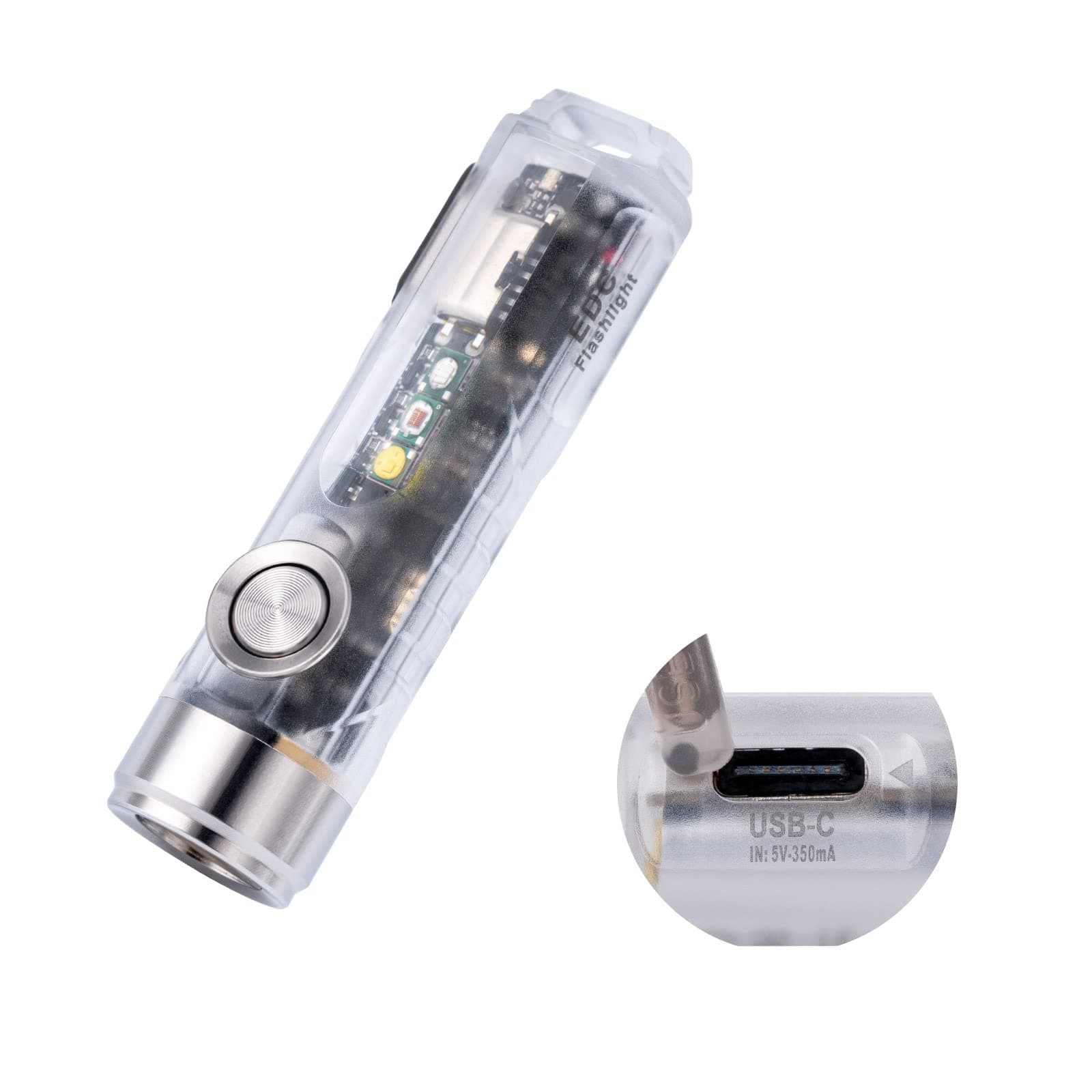 Aurora USB-C Keychain Flashlight Whit Side Light (3rd Generation)