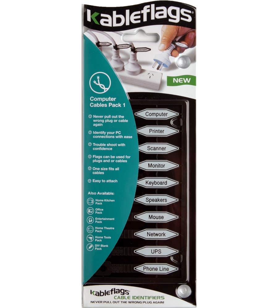 Kableflags KFA025 Cable Identification Tags (Computer Cables Pack)