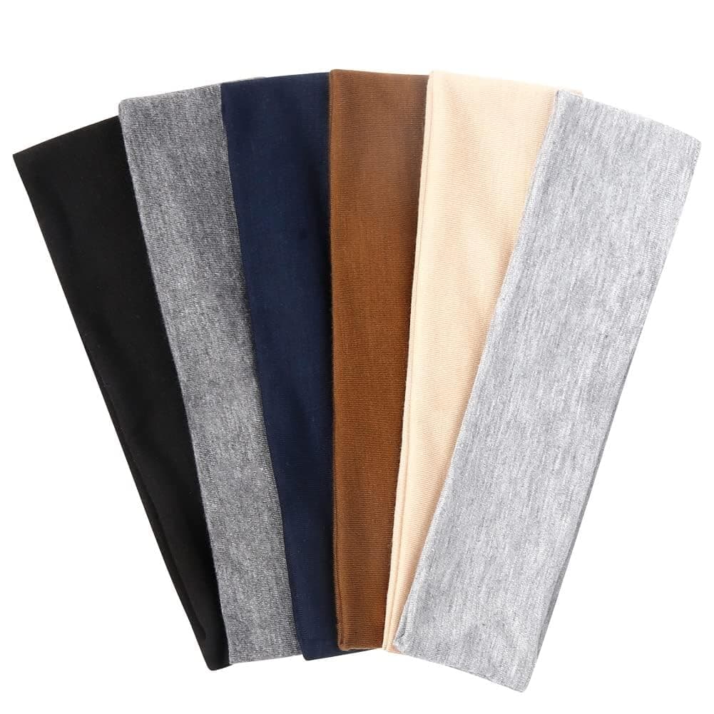 Headbands for Women Short Hair Non Slip Elastic Sweat Hairbands Soft Fabric Hair Bands Workout Yoga Running Sport Thin Hairwrap for Girls