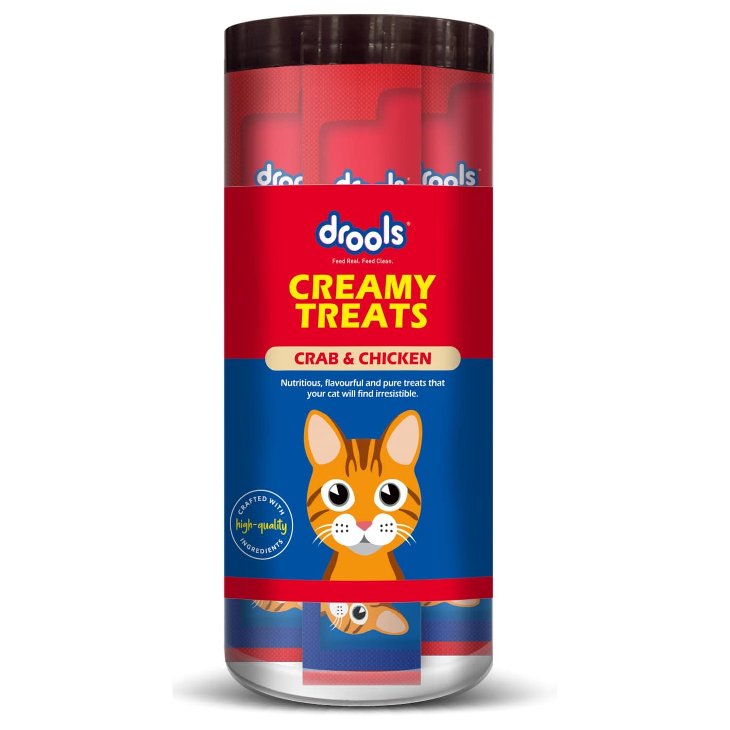 Drools Creamy Lickable Cat Treats, Crab & Chicken, 25 Pc Jar (375 Gm) | Rich In Protein, Promotes Hydration, No Artificial Preservatives | Best For Training & Bonding | For Kitten & Adult Cat