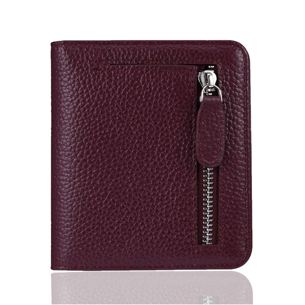 FUNTOR Small Wallets for Women, Ladies Small Compact Bifold Pocket RFID Blocking Genuine Leather Wallet for Women