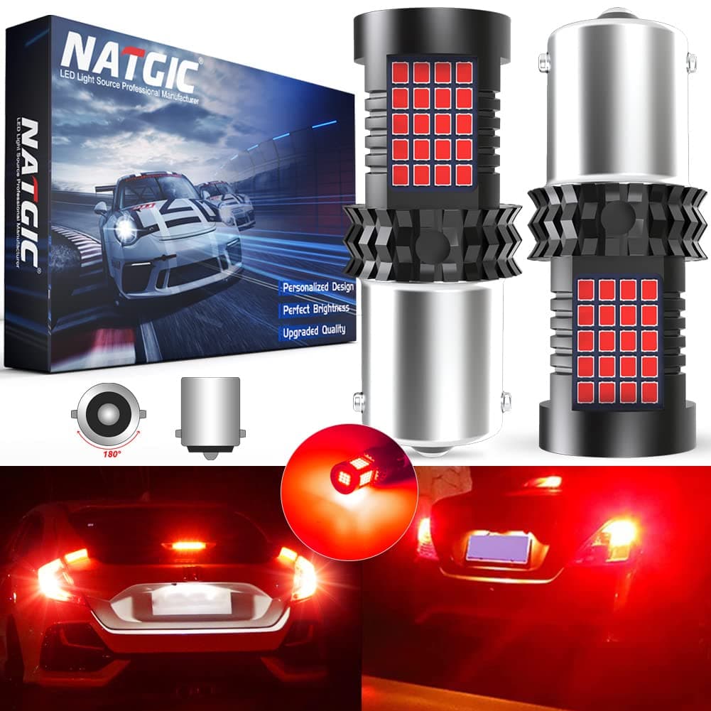 P21W BA15S LED Bulb Extremely Bright Red, 1156 7506 1141 382 1003 1073 Replacement Bulbs for Car LED Backup Light, Reverse Lights, Tail Lights, Parking Light, Stop Lights(Pack of 2)