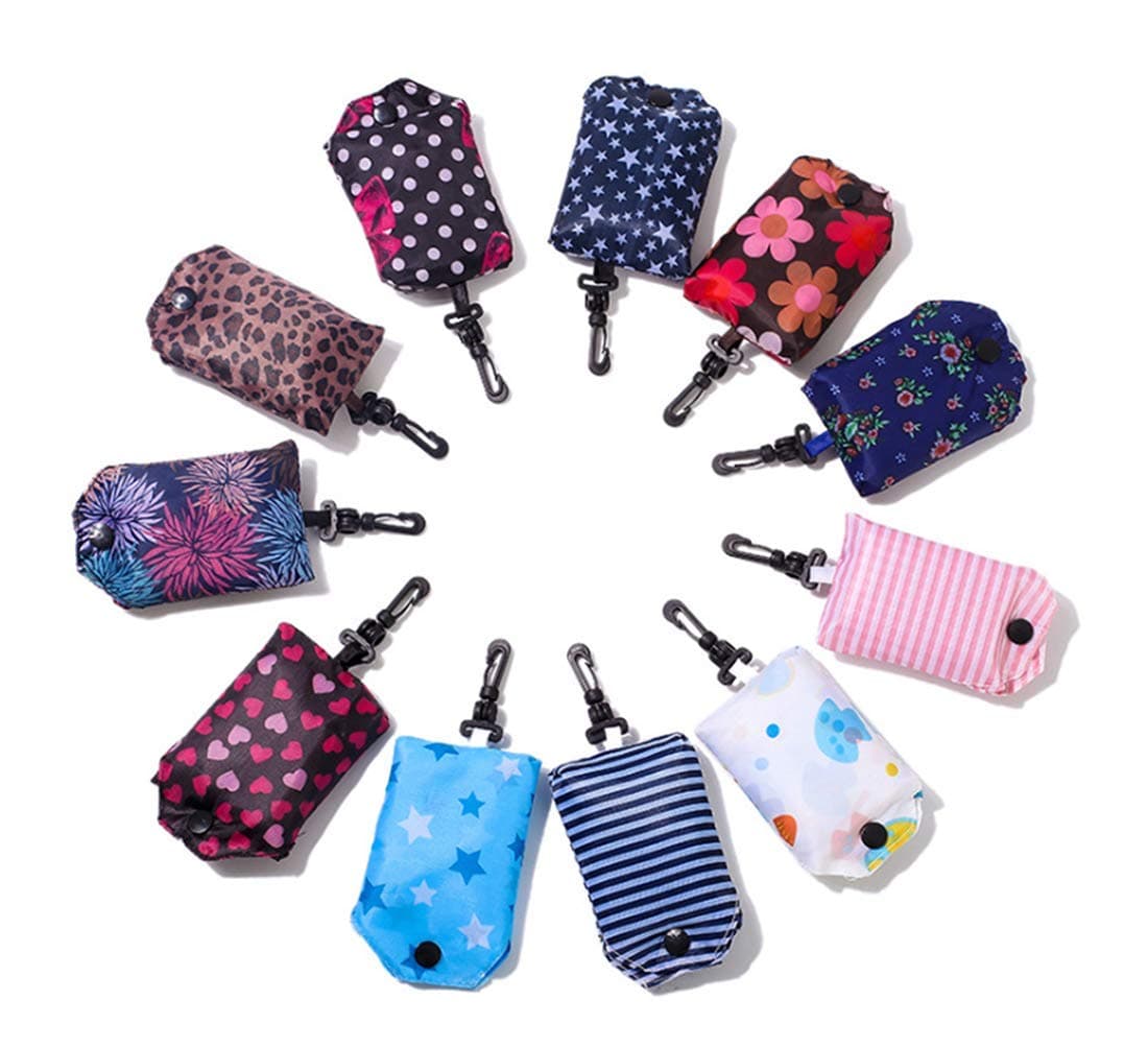 Pack of 6 Polyester Shopping Bags Reusable Shopping Bags Foldable Random Colour