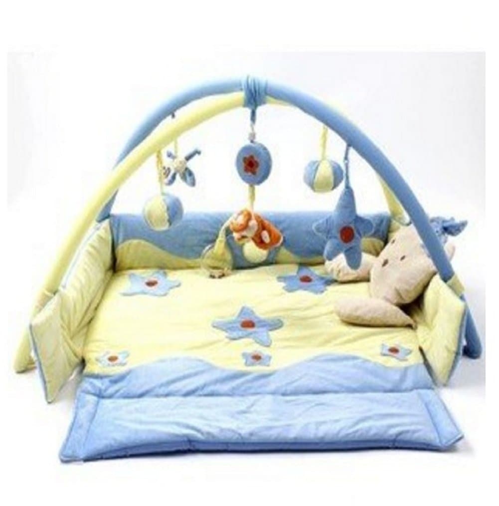 HILARIOUS-ME Sky blue Soft Foldable Newborn Baby Crawling Tapete Gym Mat