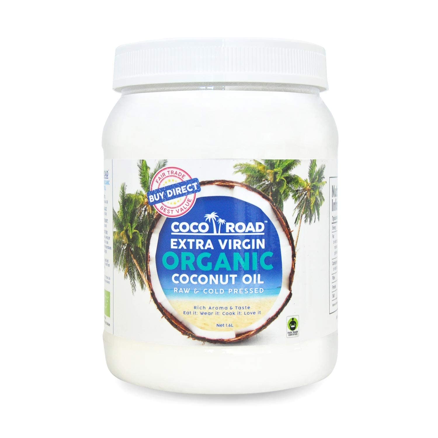 Coco Road Organic & Fair Trade Virgin Coconut Oil (500ml) (1.6L PET Jar)