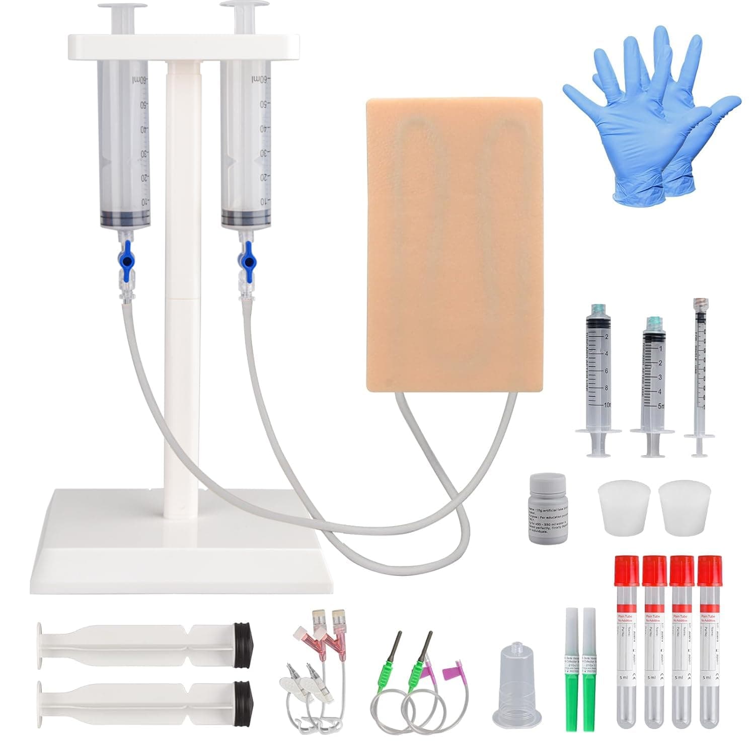 MedEduQuest Multipurporse IV Injection Phlebotomy Practice Kit, Venipuncture Practice Kit with Blood and Veins