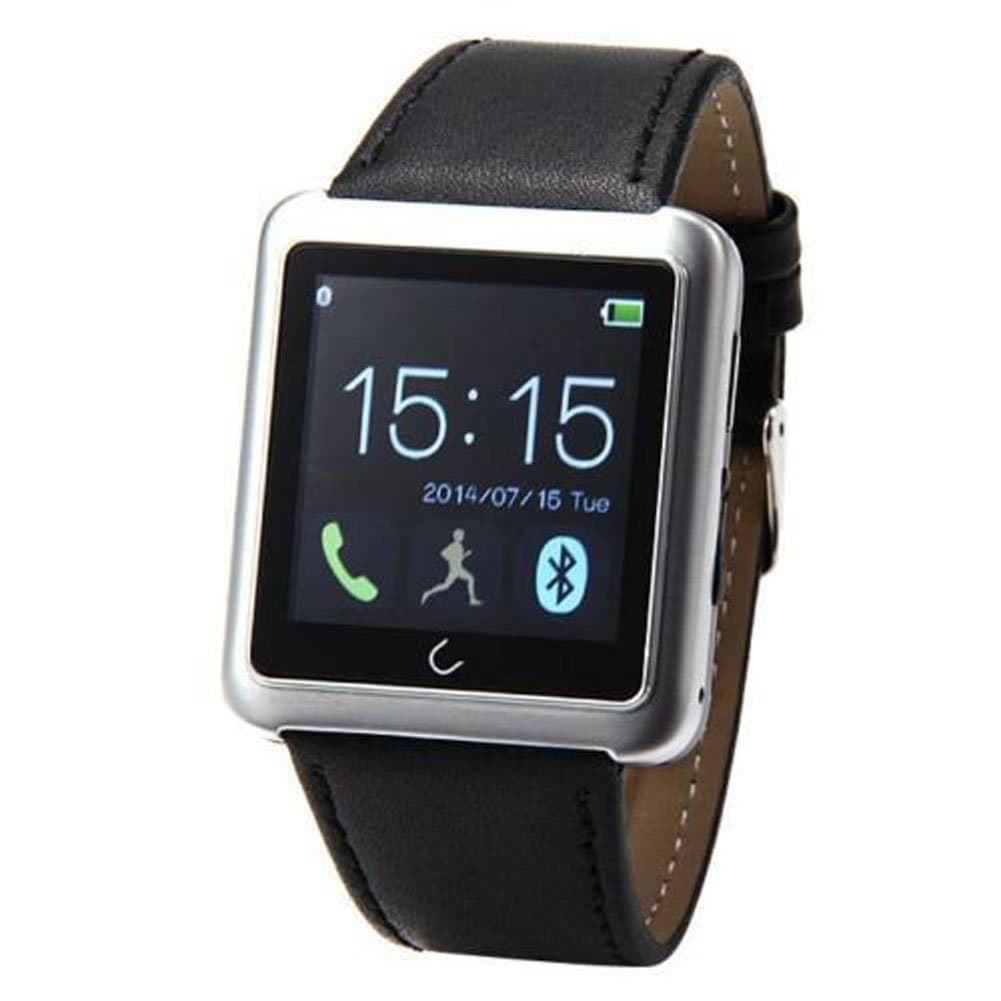 Soyan Upgrade U10 Bluetooth Smart Wrist Watch Phone with Leather Watch Strap Compatible For Android Samsung IPH HTC LG (Silver)