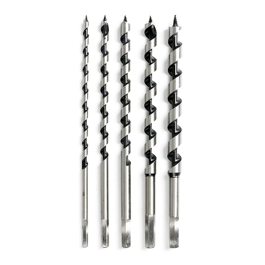 WisforWood Drill Bit Sets, 5Pcs Extra Long Woodworking Drill Bit Sets 6-14mm Carbon Steel Spiral Drilling Hole Cutter Hex Shank 9 Inch Auger Bit for Home Improvement Industrial Workshop