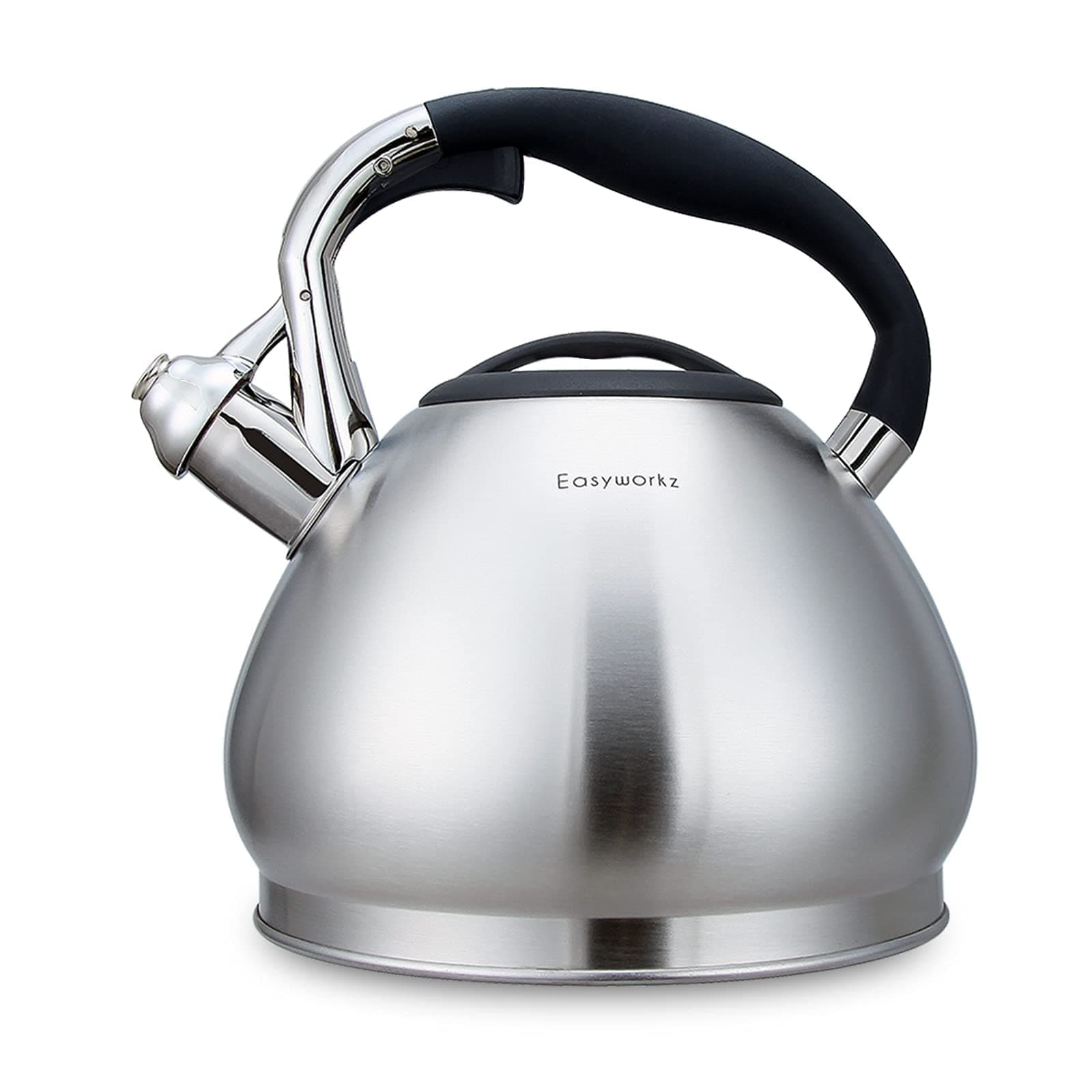Easyworkz Whistling Stovetop Tea Kettle Food Grade Stainless Steel Hot Water Tea Pot With Loud Whistle, 3.0l
