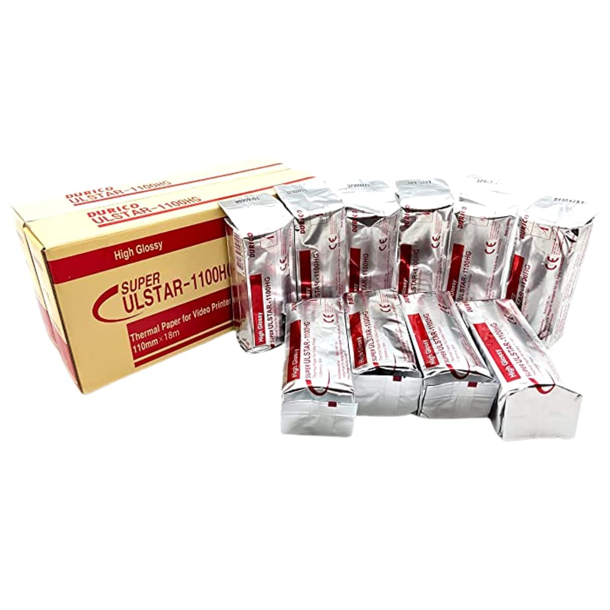 1100HG 10 Rolls - Sony Compatible UPP-110HG High Gloss Premium Ultrasound Paper Film/Media, 110mm x 18m (Made in Korea)