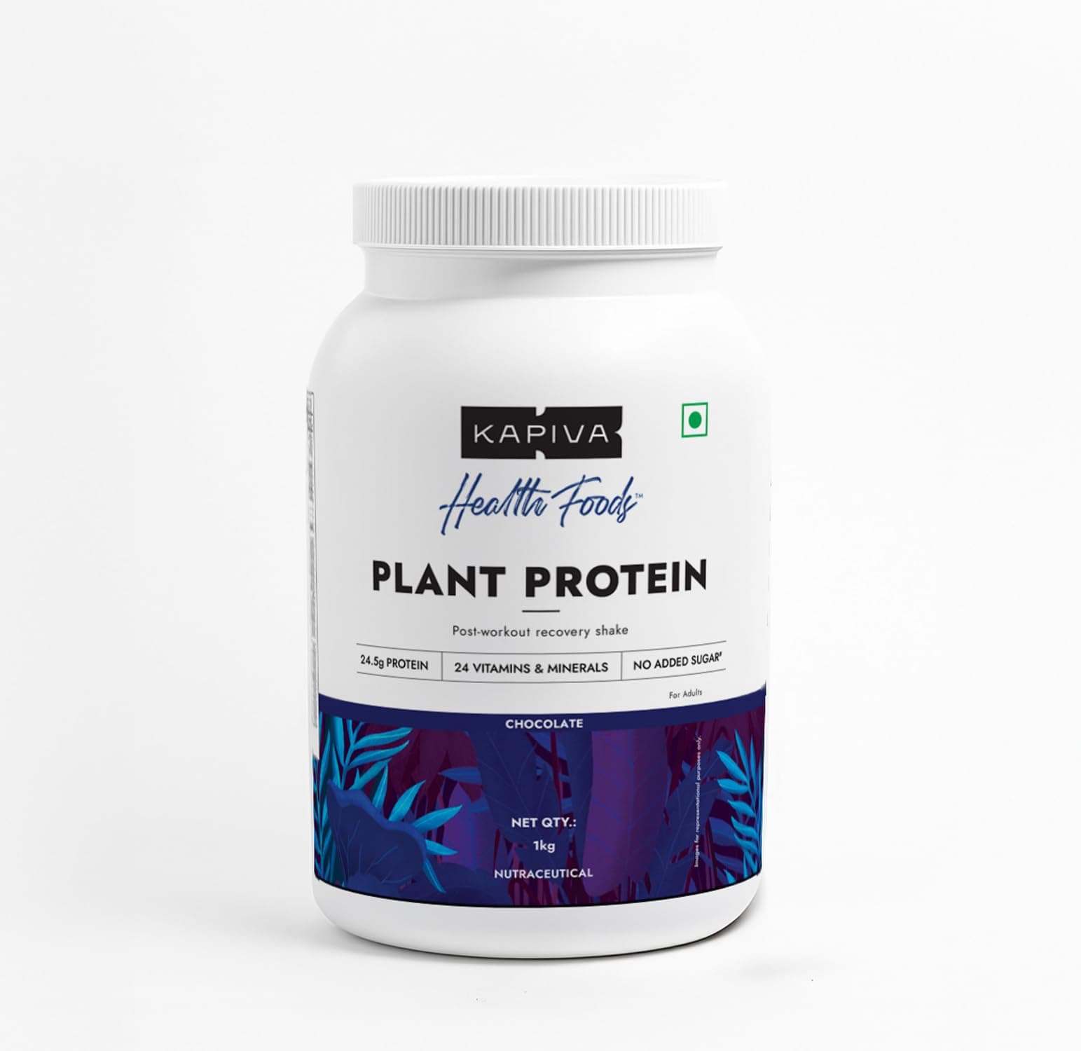 Kapiva Plant Protein | 25g Protein Per Scoop, Chocolate | With Vitamins & Minerals | Pea protein Isolate - 1Kg