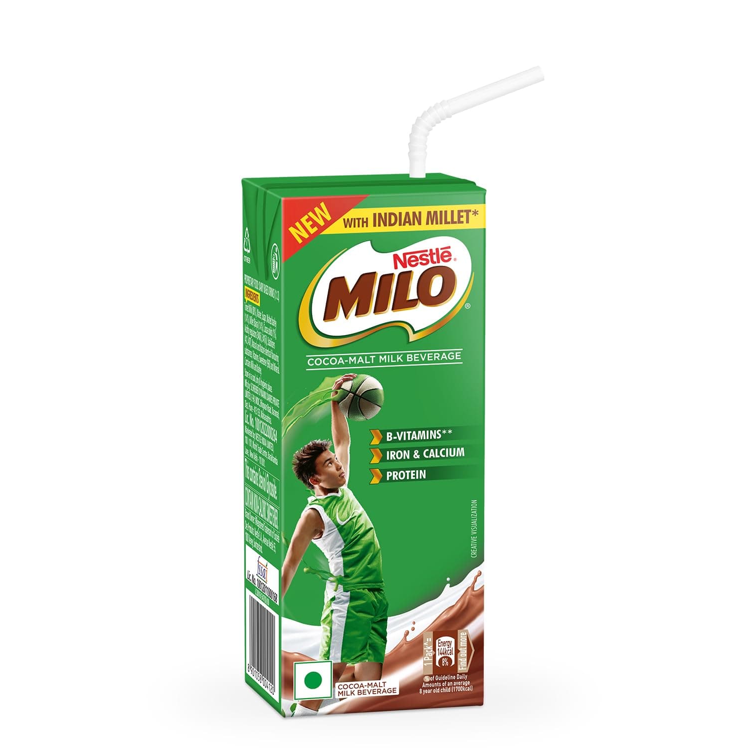 Nestle MILO Ready to Drink | Liquid Health Drink with Millets | Chocolate Flavoured | Tetra Pack | 180Ml.