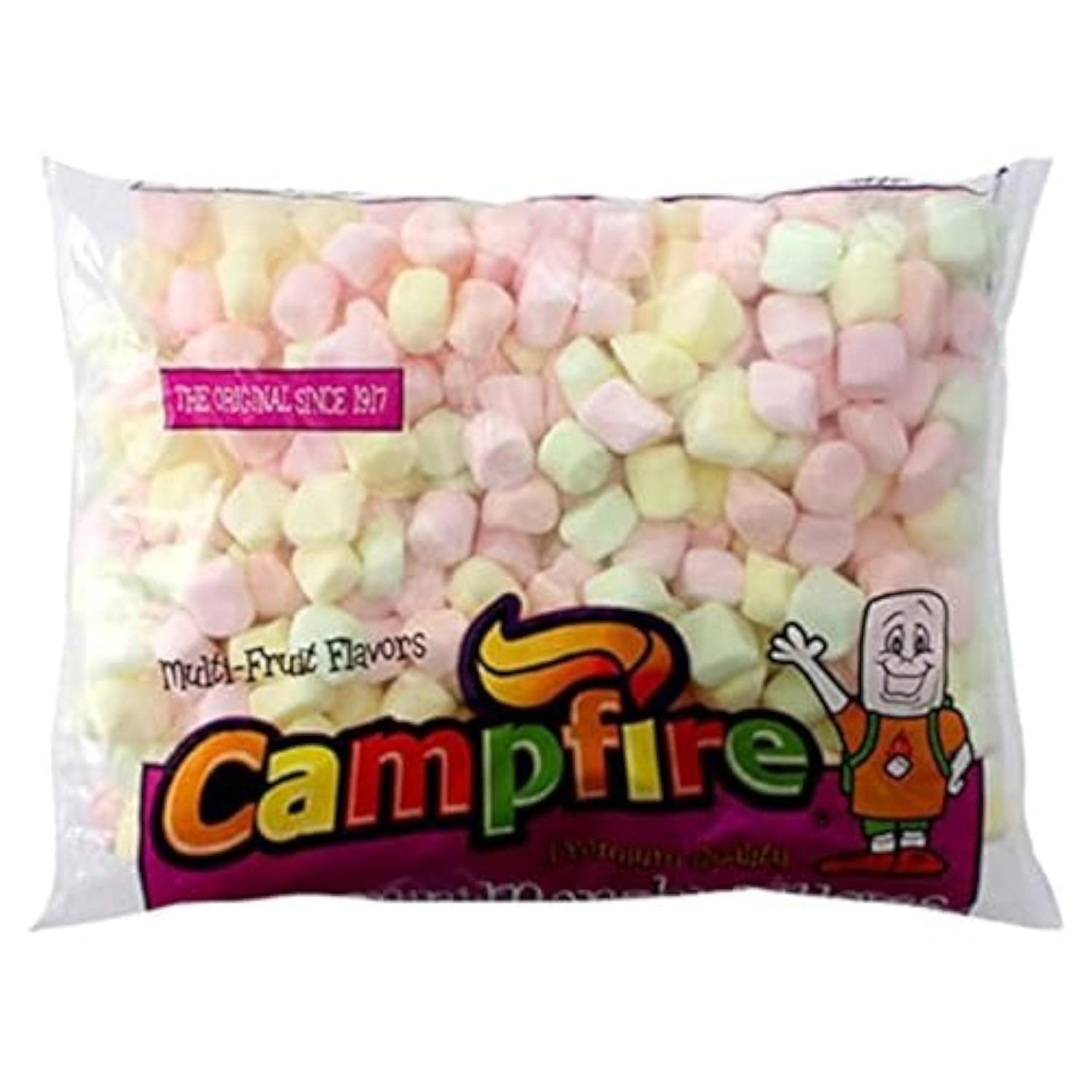 Multi Fruit Flavors Premium Quality Mini-Marshmallows, 10.58 oz ℮ 300 g حلوى مارشميلو صغيرة عالية الجودة بنكهات الفواكه المتعددة من كامب فاير