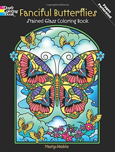 Dover Stained Glass Color Book Fancy Butterflies (DP486494) (Dover Butterfly Coloring Books)