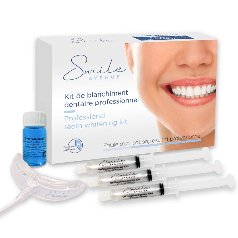 Teeth Whitening Kit | Professional Dental Tooth Whiten Gel for Brighter Smile | All-in-one Home Solution | Effective and Painless | Made in USA | Smile Avenue