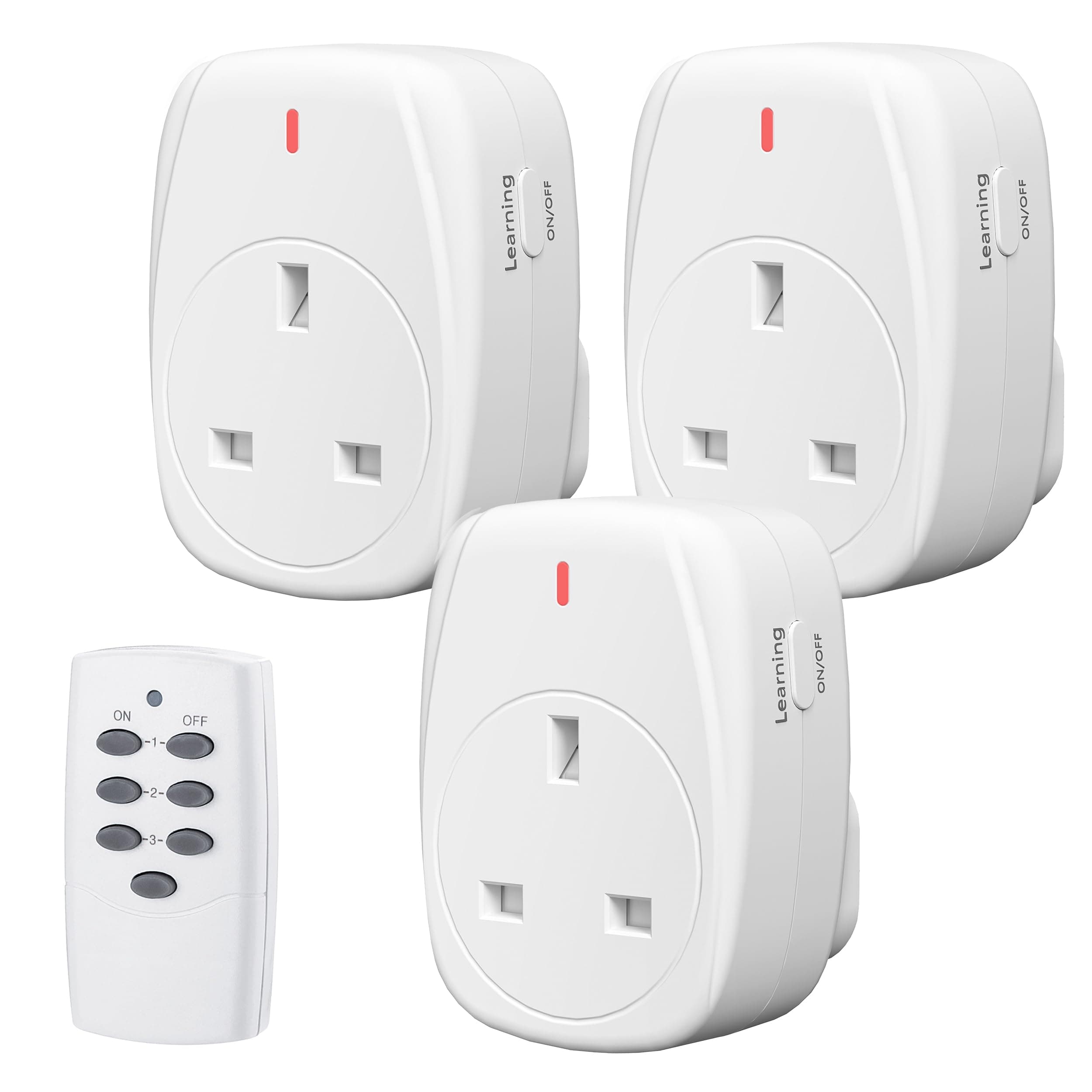 HBN Wireless Remote Control Plug Sockets, 13A/3120W Remotely Control Socket for Christmas Light,Wireless Remotes Light Switch with 30m/100ft Operating Range,3 Pack Sockets and 1 Remote