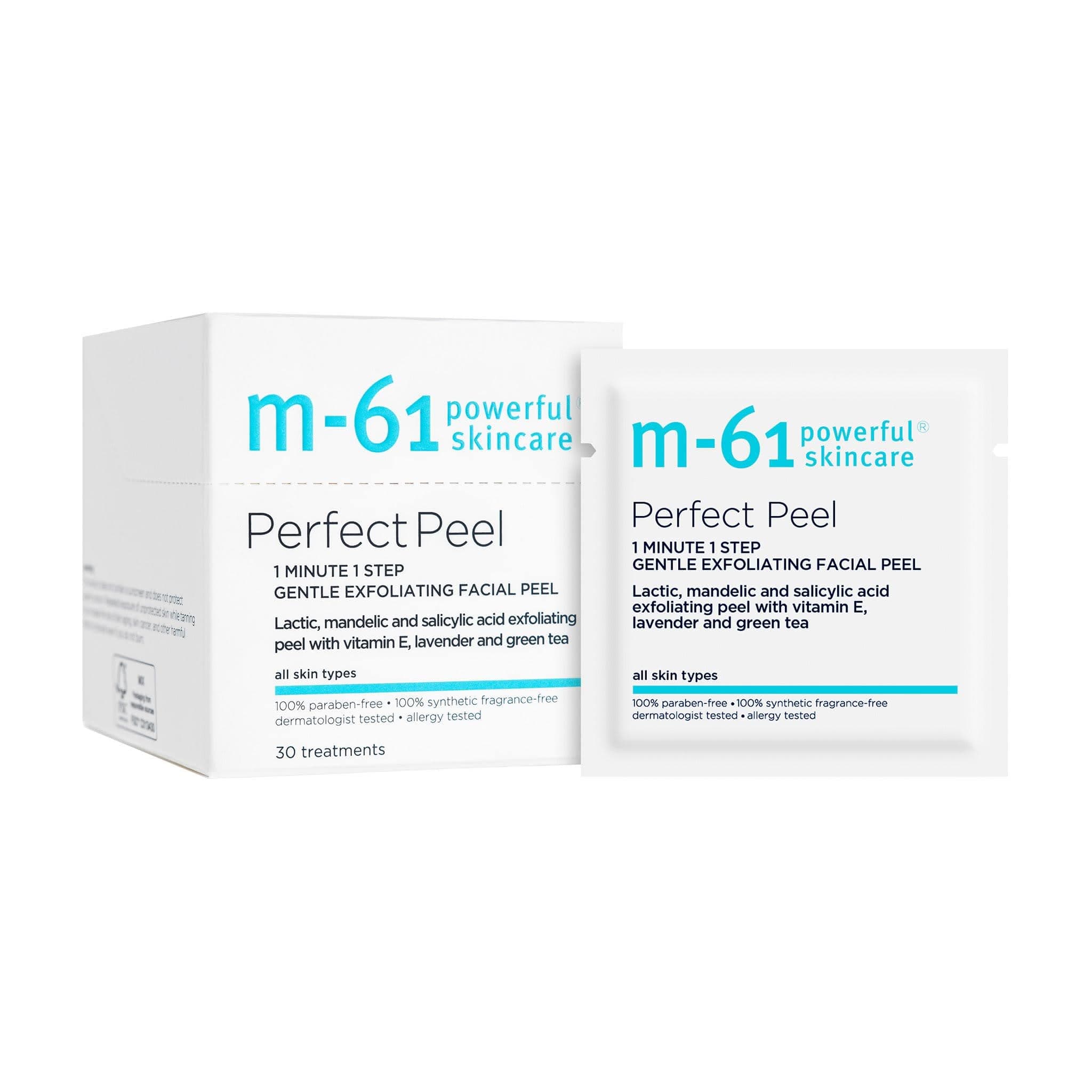 Perfect Peel | Gentle Exfoliating Facial Peel With Lactic, Mandelic, Salicylic Acid. For Sensitive Skin Or Lighter Daily Exfoliation. 1 Minute, 1 Step