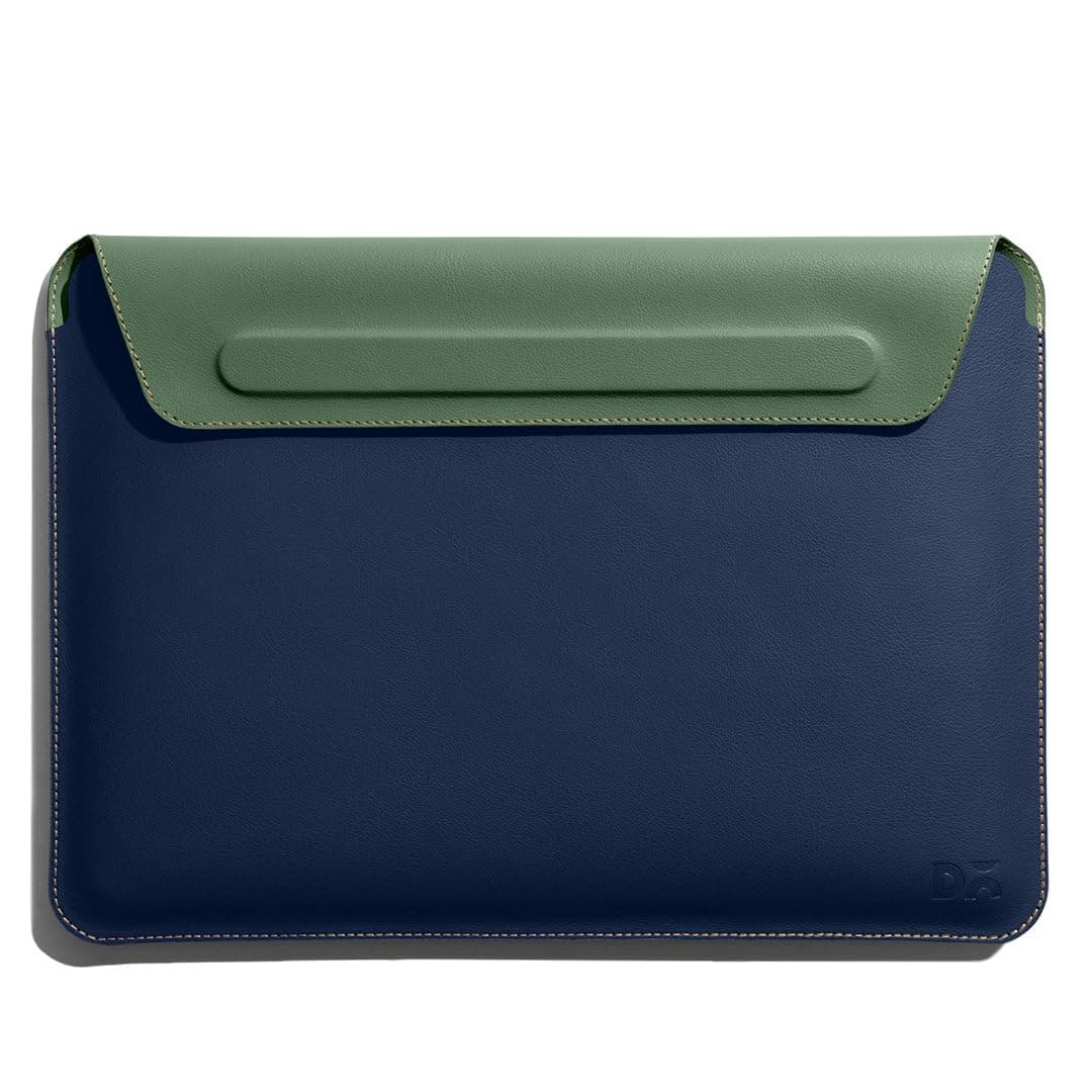 DailyObjects Snap On Envelope Sleeve for MacBook Pro 14 Inch | Solid Space Blue Lightweight Faux Leather for Laptops & iPads | Flip Top Magnetic Closure | Sleek Design Durable & Water Resistant