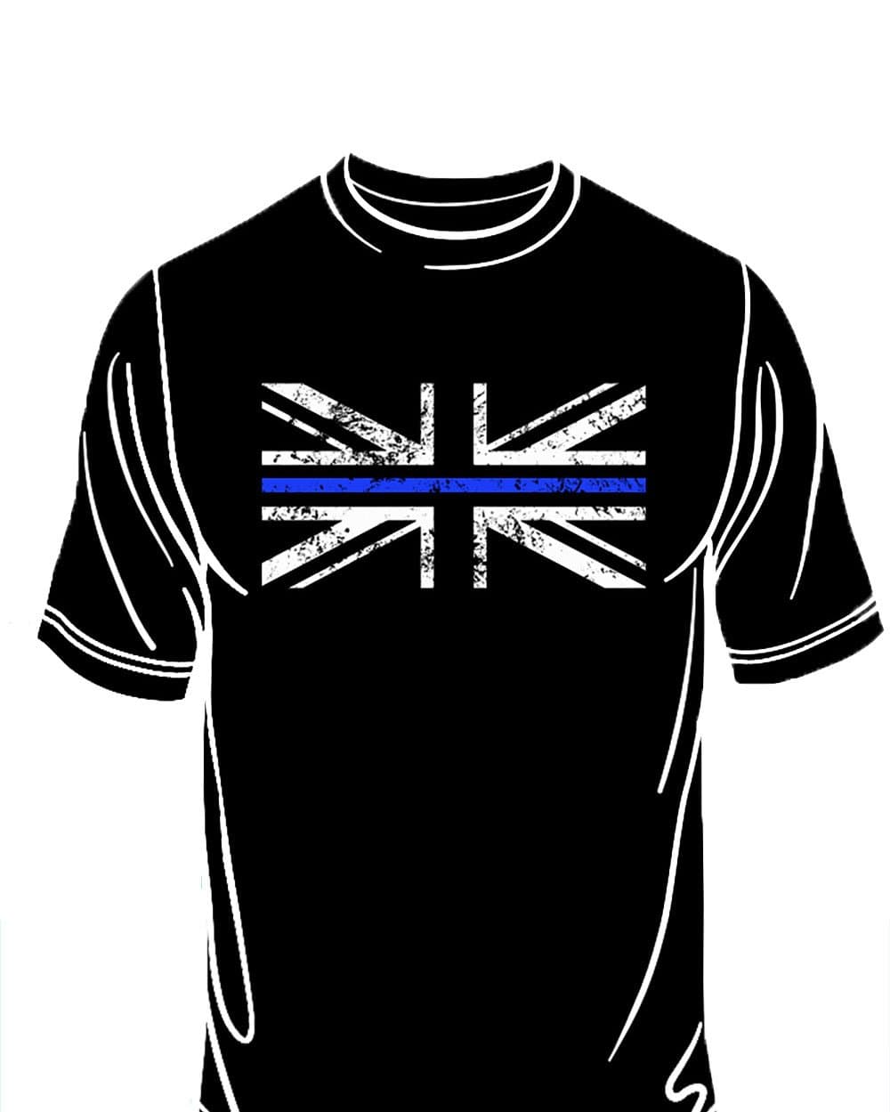 Thin Blue Line - Police - Union Jack T - Shirt (Medium)