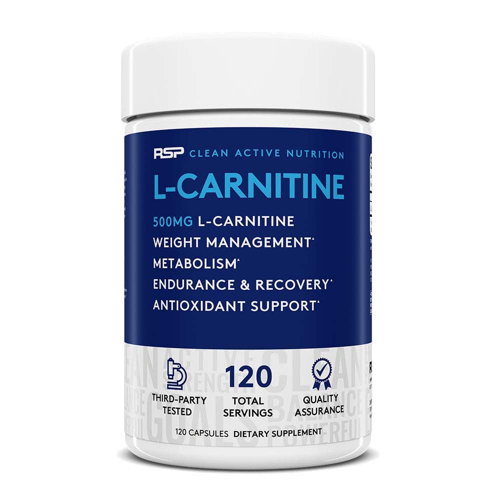 RSP L-Carnitine 500 mg - Stimulant Free L Carnitine, Weight Loss Supplement & Fat Burner for Men & Women, Amino Acid Workout Diet Pills, 120 Capsules