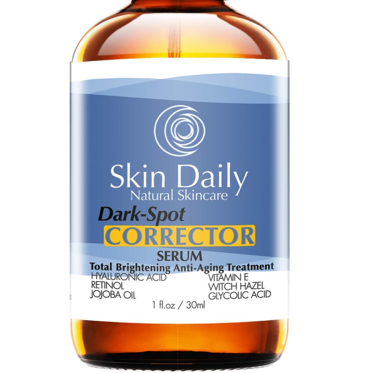 Skin Daily Dark Spot Facial Serum - With Hyaluronic Acid, Witch Hazel, Salicylic Acid, Retinol (1%), Glycolic Acid - 1 oz