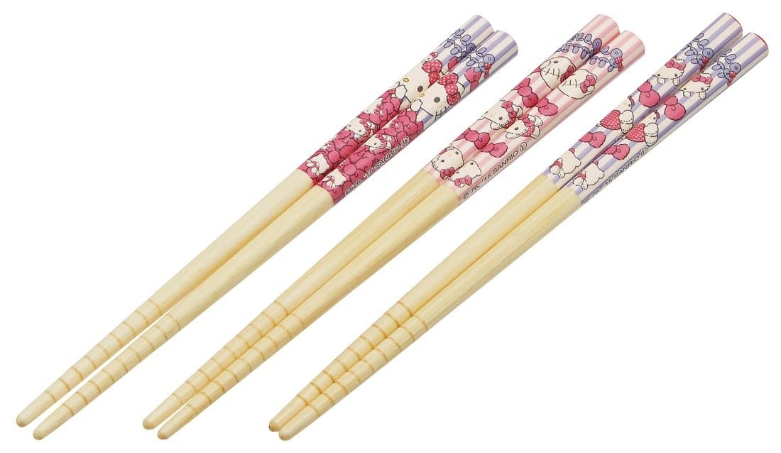 Hello Kitty Bamboo Chopsticks 3 pcs Set