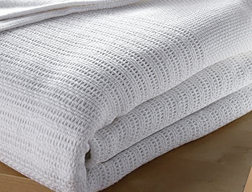 Musbury Cotton Cellular Superking Blanket - White