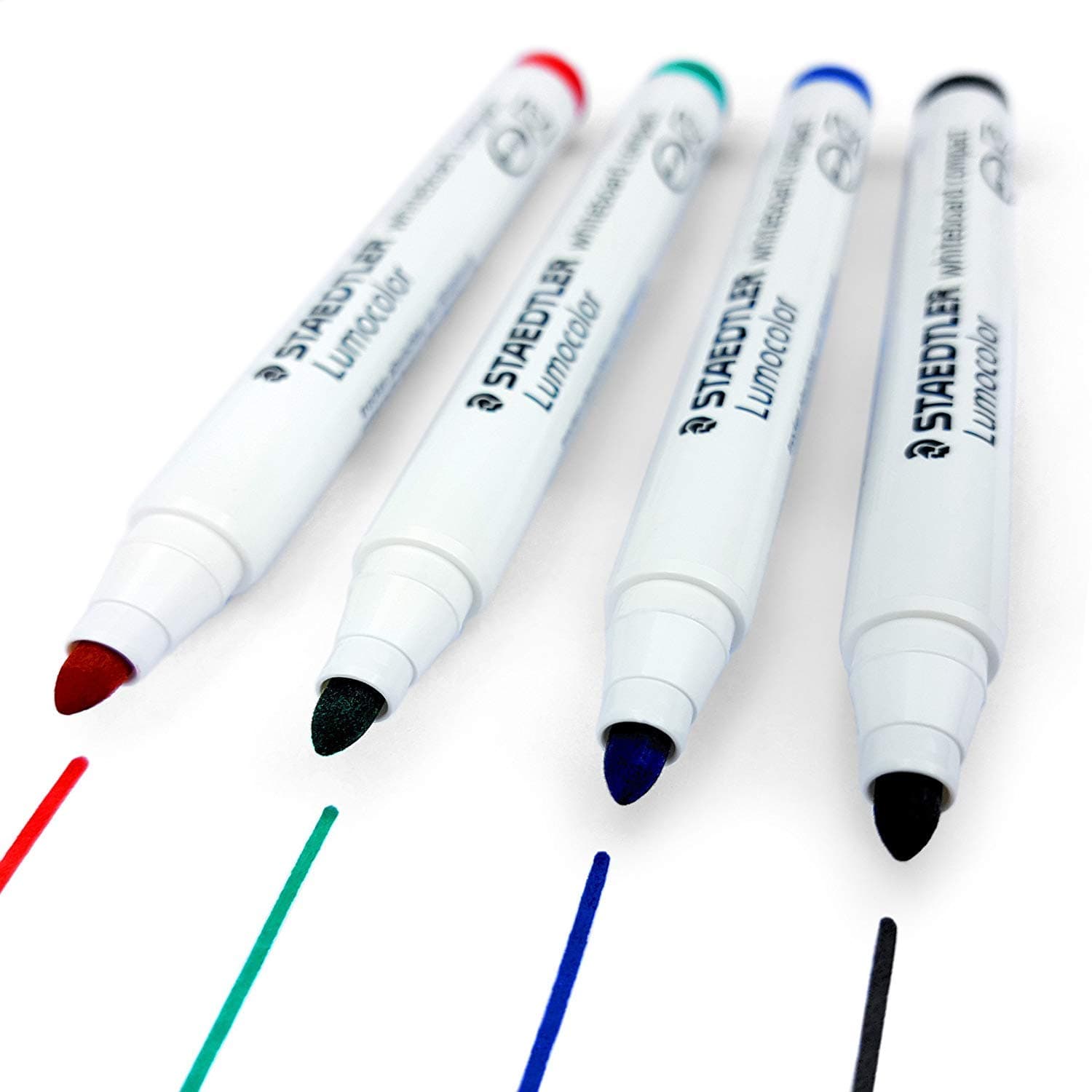 Staedtler Lumocolor - 1.5mm Whiteboard Compact Marker Pen - Pack of 4 Colours - In Desktop Wallet