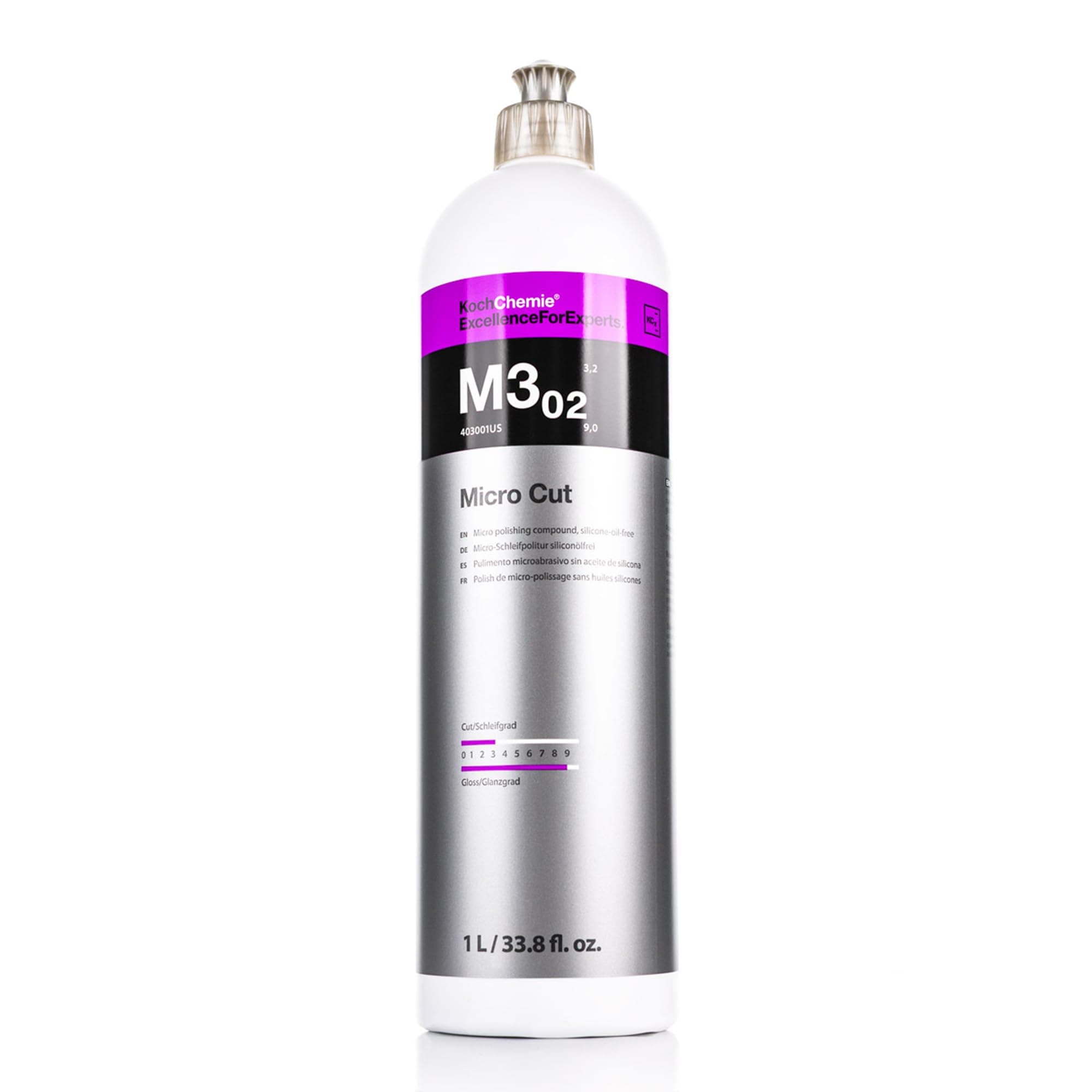 Koch Chemie - Micro Cut Polishing Compound - Silicone-Oil-Free; Permanent Removal of Holograms, Fine Scratches, and Sanding Marks to P3000 Grain Size; High Gloss Finish (1 Liter)