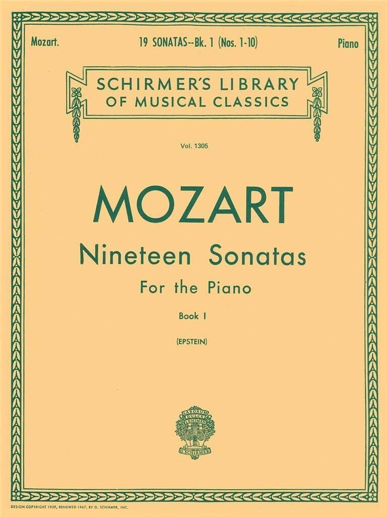 Mozart: Nineteen Sonatas for the Piano - Book 1 Nos. 1-10 | Classical Piano Sheet Music Collection | Schirmer Library of Musical Classics Vol. 1305 | Piano Sonatas Songbook for Early Advanced Pianists