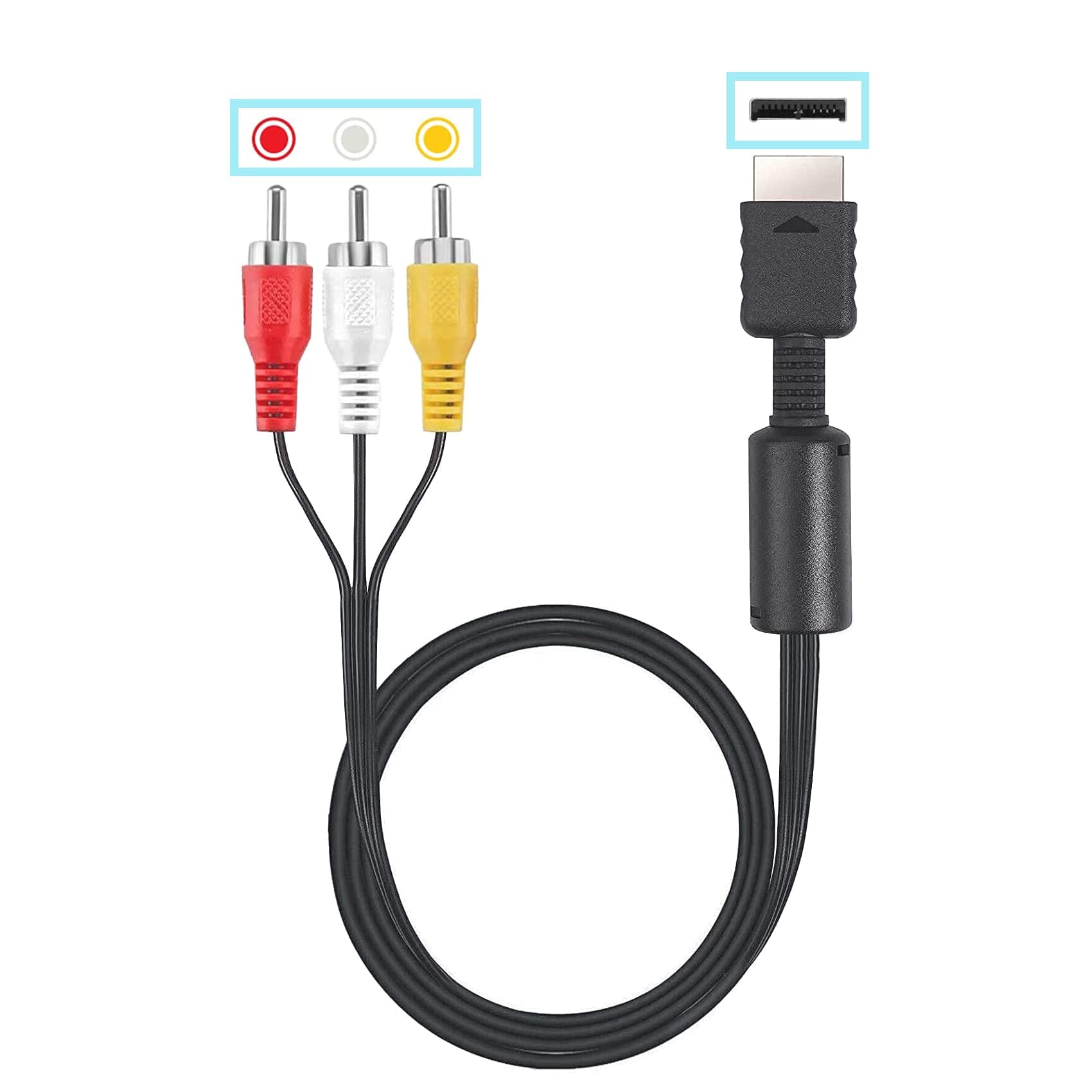 Playstation 3 Audio Video Cables - Game Console Component Accessories Connection Cord, RCA AV to TV Cable for Playstation, PS 1, PS 2, PS 3, Slim 2, Slim 3, 6 feet 1 Pack (Not HDMI)