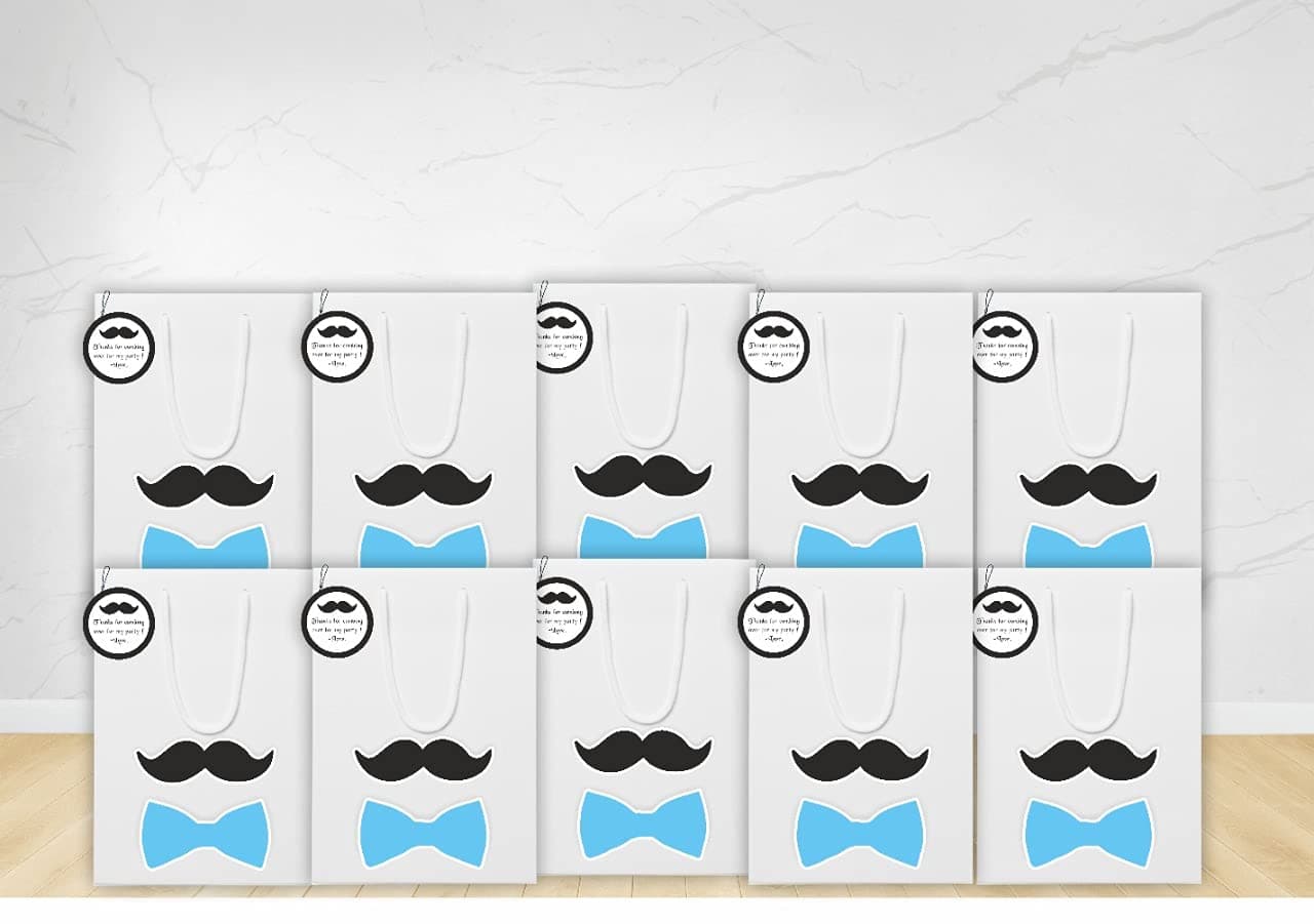 Untumble Little Man Birthday Party Supplies & Decorations (Little Man Return Favour Bags)