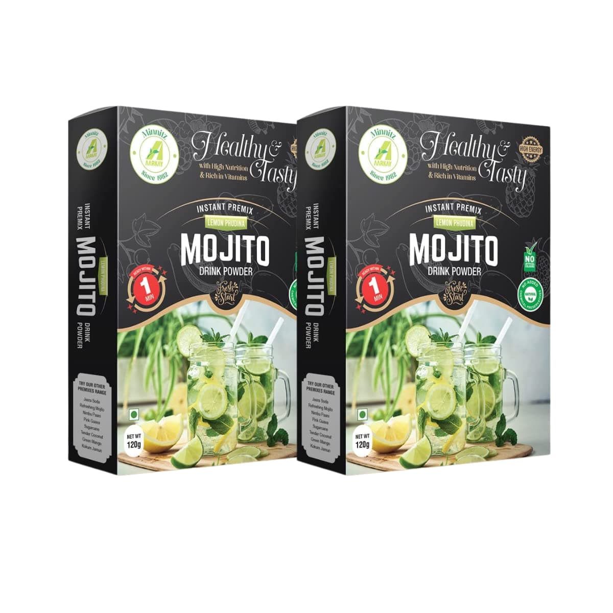 Aarkay All Fresh and Delicious Mojito Juice Powder | Instant Mix | High Protien | |No Added Preservatives | No Chemical 240 g(Pack of 2)