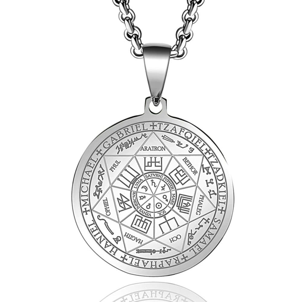 HANDMADE JEWELLERY - Seals of The Seven Archangels Pendant Stainless Steel Necklace