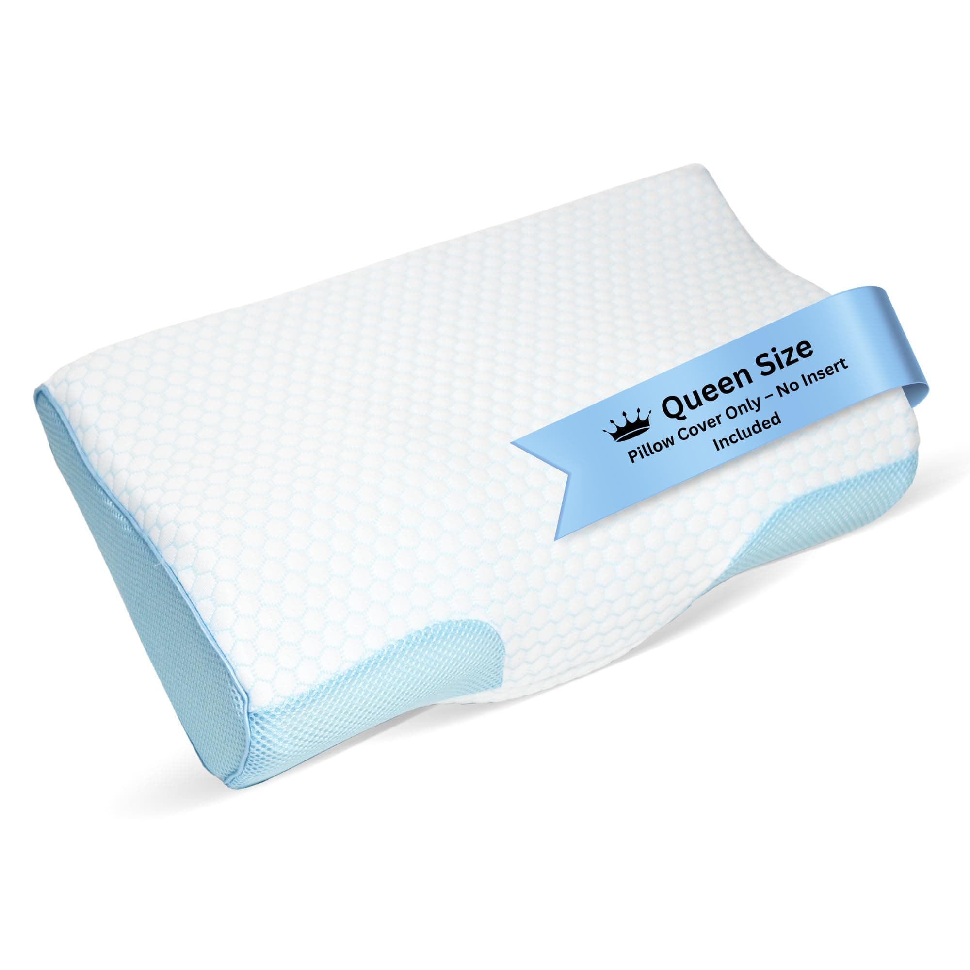 Derila Queen Size Cooling Pillowcase | Optimal Temperature Control for Your Memory Foam Pillow for Perfect Sleep. Quality Material White Pillowcase ensures Anti Snore Pillows