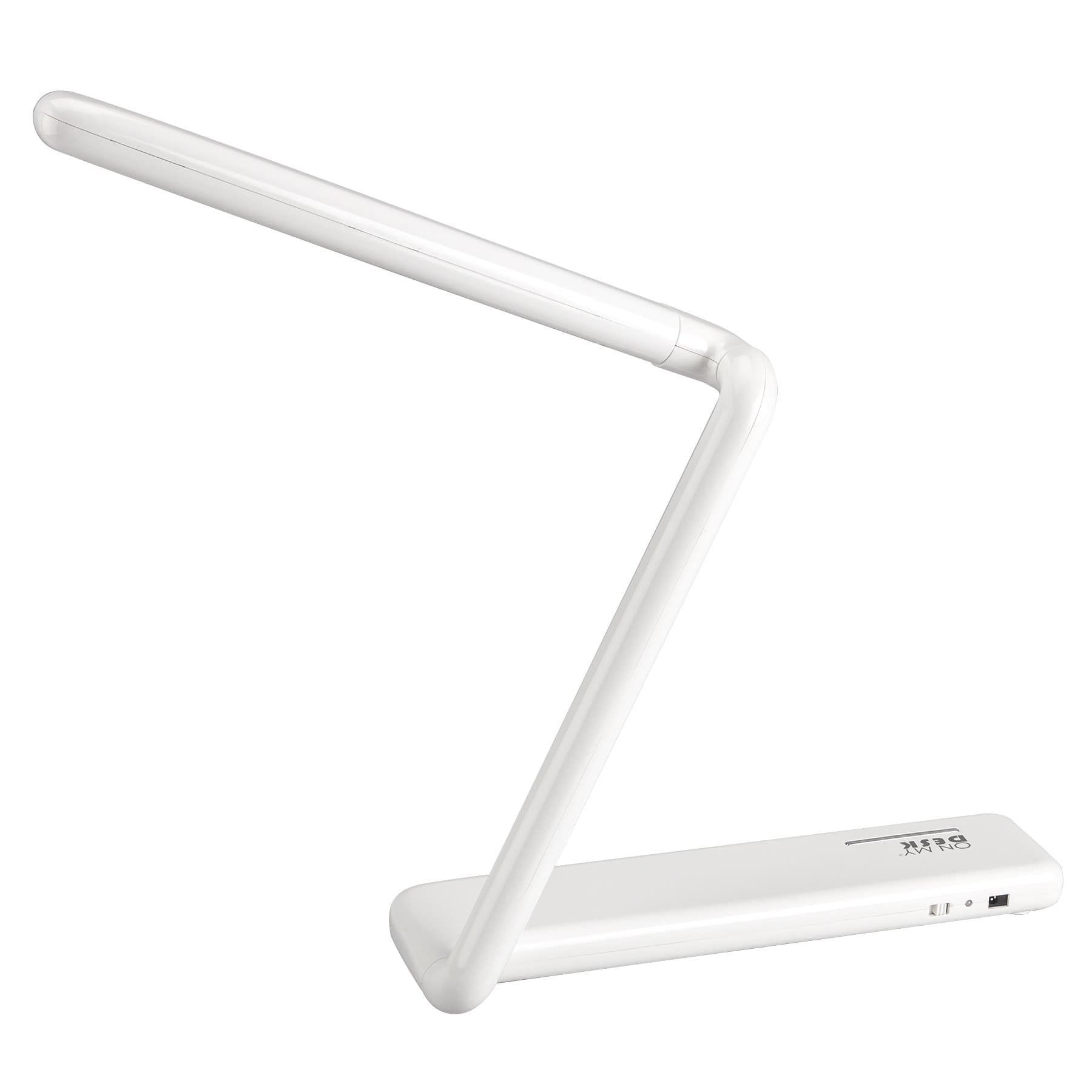 On My Desk Folding LED Rechargeable Lamp, 10.5", White